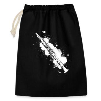 Graffiti de flûte - Sac cadeau 30 x 45 cm - noir - Devant