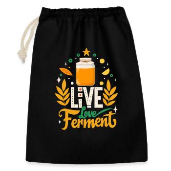 Live Love Ferment : Fermentation du miel - Sac cadeau 30 x 45 cm - noir - Devant