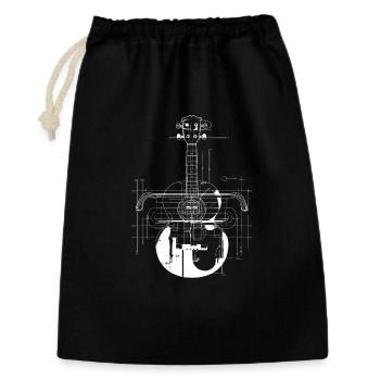 Ukulele Drawing - Gift Bag 30 x 45 cm - black - Front