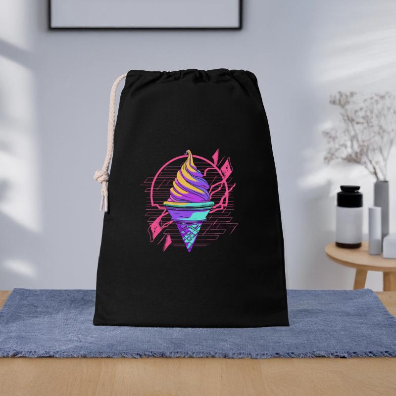 Cornet de crème glacée Synthwave Sac cadeau 30 x 45 cm