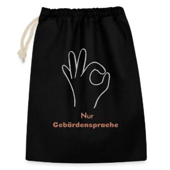 Sign language only - Gift Bag 30 x 45 cm - black - Front