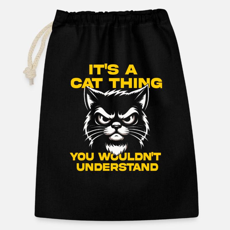 Cat Attitude Tee - Gift Bag 30 x 45 cm - black