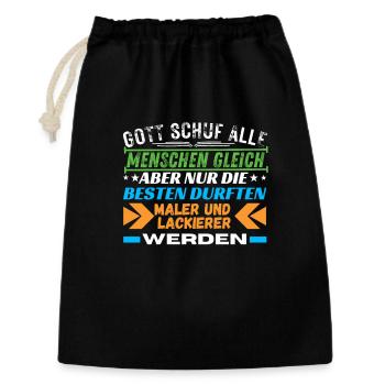 Gott schuf alle, doch die Besten malen - Geschenkbeutel aus Baumwolle (30 x 45 cm) - Schwarz - Vorne