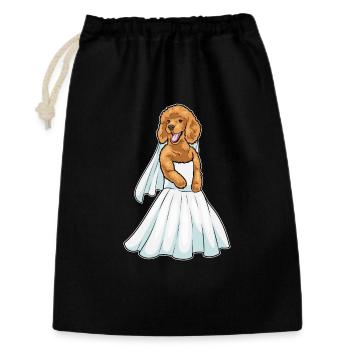 Poodle Bridal Wedding Dress Wedding - Gift Bag 30 x 45 cm - black - Front
