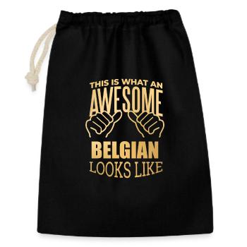 Belgien - Geschenkbeutel aus Baumwolle (30 x 45 cm) - Schwarz - Vorne