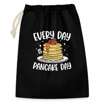 Everyday is pancake day - Geschenkbeutel aus Baumwolle (30 x 45 cm) - Schwarz - Vorne