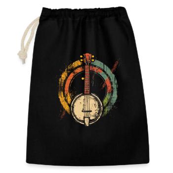 Banjo des années 90 - Sac cadeau 30 x 45 cm - noir - Devant