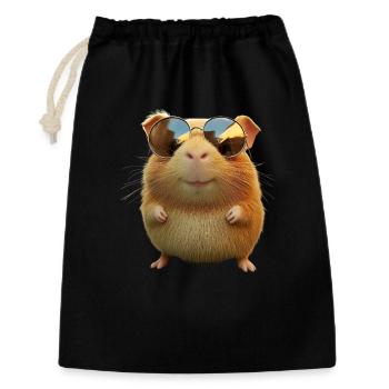 Meerschweinchen Nagetiere Capybara Süßes Nager - Geschenkbeutel aus Baumwolle (30 x 45 cm) - Schwarz - Vorne