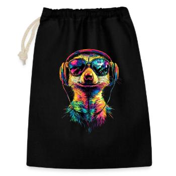 Lunettes de soleil suricate coloré mignon suricate - Sac cadeau 30 x 45 cm - noir - Devant