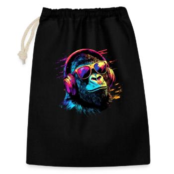 DJ Monkey Casque Lunettes de soleil Musique Fête Monkey - Sac cadeau 30 x 45 cm - noir - Devant