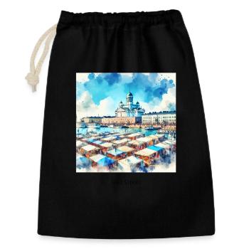 Kauppatori Market Helsinki Scandinavia Finland Sun - Gift Bag 30 x 45 cm - black - Front