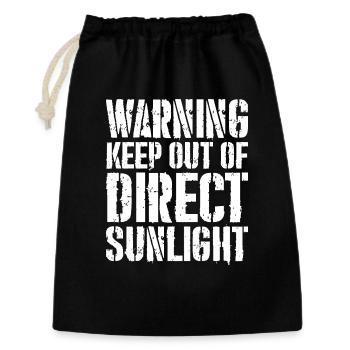 warning keep out of direct sunlight funny shirt - Gift Bag 30 x 45 cm - black - Front