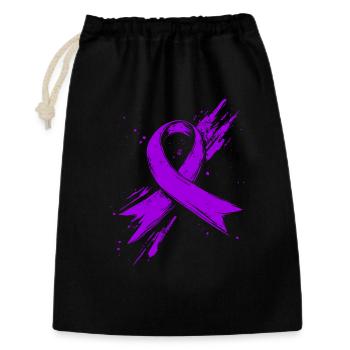 Lila Krebs Bewusstein Schleife Violett - Geschenkbeutel aus Baumwolle (30 x 45 cm) - Schwarz - Vorne