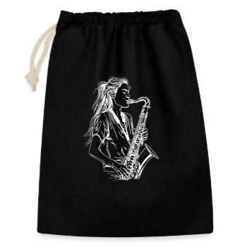 Female saxophonist - Gift Bag 30 x 45 cm - black - Front