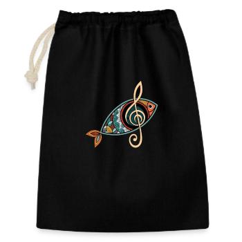 Christian fish with clef church choir - Gift Bag 30 x 45 cm - black - Front