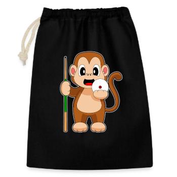 Affe Billiard Queue - Geschenkbeutel aus Baumwolle (30 x 45 cm) - Schwarz - Vorne
