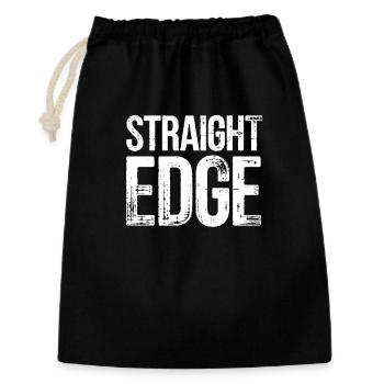 Straight Edge Schriftzug für Straight Edger Life - Geschenkbeutel aus Baumwolle (30 x 45 cm) - Schwarz - Vorne