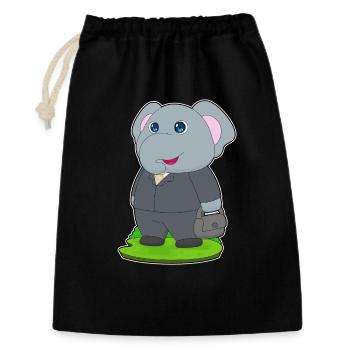 Sac à main éléphant - Sac cadeau 30 x 45 cm - noir - Devant