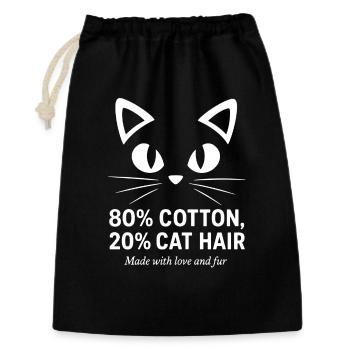 Poils de chat inclus - Sac cadeau 30 x 45 cm - noir - Devant