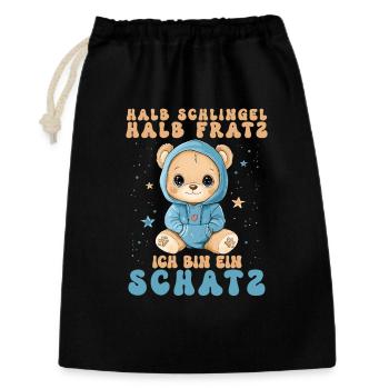 Half Rascal Half Grimace Sweetheart Bear Bear - Gift Bag 30 x 45 cm - black - Front
