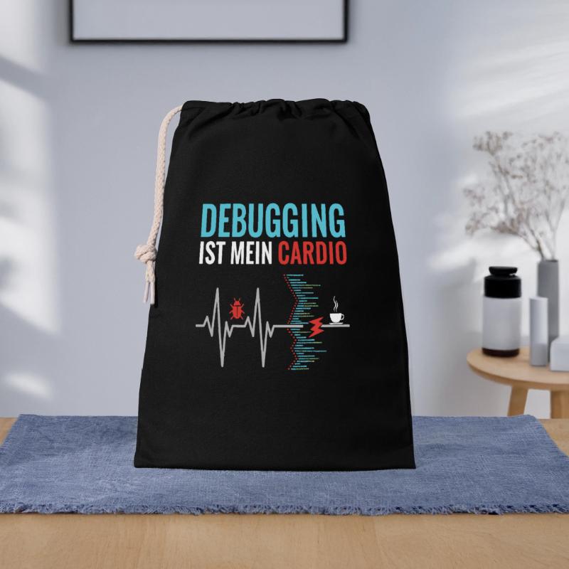 Debugging is my cardio - programmer nerd Gift Bag 30 x 45 cm