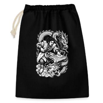 Samurai Shirt: Dragons Dancing Through Party Night - Gift Bag 30 x 45 cm - black - Front