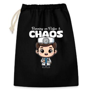 COURIR SUR LE CAFÉ ET LE CHAOS - DOCTOR GIFT - Sac cadeau 30 x 45 cm - noir - Devant