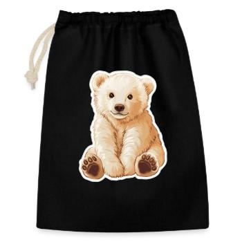 Polar Bear Illustration – Arctic Animal Motif - Gift Bag 30 x 45 cm - black - Front