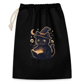 Haunted cat reads magic book - Gift Bag 30 x 45 cm - black - Front