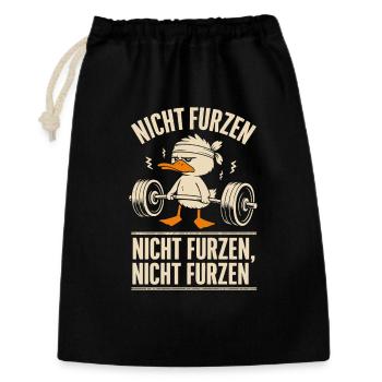 Drôle de canard de fitness - Ne pète pas ! - Sac cadeau 30 x 45 cm - noir - Devant
