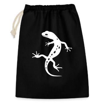 Minimalistische Gecko-Silhouetten Salamander - Geschenkbeutel aus Baumwolle (30 x 45 cm) - Schwarz - Vorne