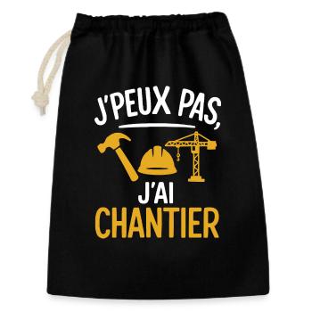 I can't, I have a construction site, design, humor, work - Gift Bag 30 x 45 cm - black - Front