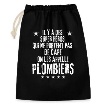 SUPER HEROS PAS DE CAPE PLOMBIERS - Sac cadeau 30 x 45 cm - noir - Devant