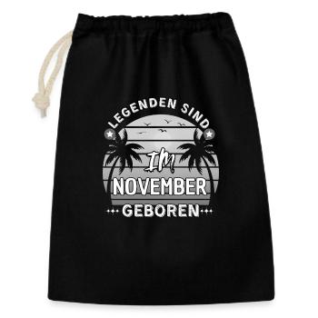 Les légendes naissent en novembre - anniversaire - Sac cadeau 30 x 45 cm - noir - Devant