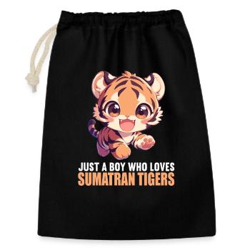 Sumatra-Tiger - Geschenkbeutel aus Baumwolle (30 x 45 cm) - Schwarz - Vorne