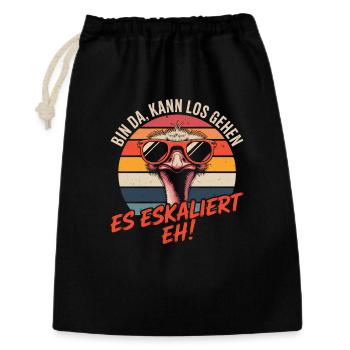 Strauss Je suis là, on y va. Ça s'intensifie de toute façon. - Sac cadeau 30 x 45 cm - noir - Devant