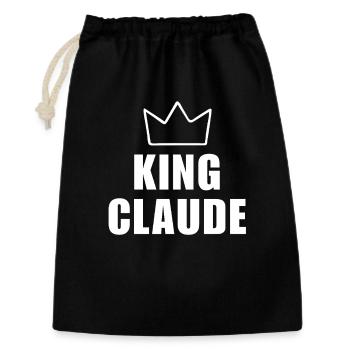 T-shirt pour homme avec le nom de Claude King Crown pour la fête des pères - Sac cadeau 30 x 45 cm - noir - Devant