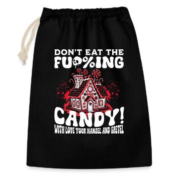 Gingerbread house with candy canes and slogans - Gift Bag 30 x 45 cm - black - Front