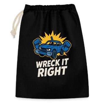 Demolition Derby Fan Pit Crew Crash Driver Fair - Geschenkbeutel aus Baumwolle (30 x 45 cm) - Schwarz - Vorne
