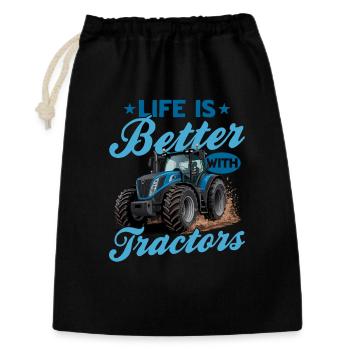 Tracteur Enfants Ferme Mode de vie - Sac cadeau 30 x 45 cm - noir - Devant