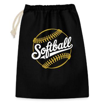 Softball - Geschenkbeutel aus Baumwolle (30 x 45 cm) - Schwarz - Vorne
