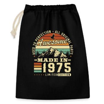 1975 Vintage Retro Geburtstagsgeschenk - Gift Bag 30 x 45 cm - black - Front