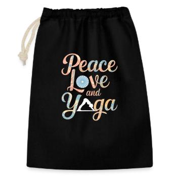 Paix, amour et yoga, s’épanouissent Design - Sac cadeau 30 x 45 cm - noir - Devant
