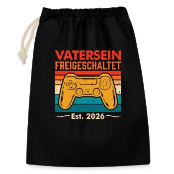Dad-to-be FATHERHOOD UNLOCKED 2026 - Gift Bag 30 x 45 cm - black - Front