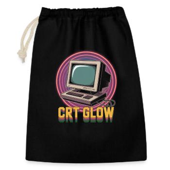 CRT Ordinateur Pop Culture Rétro Jeu vidéo - Sac cadeau 30 x 45 cm - noir - Devant