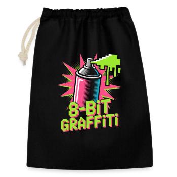 8-bit Graffiti Pop Culture Rétro Jeu vidéo - Sac cadeau 30 x 45 cm - noir - Devant