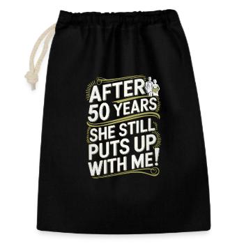 Conception humoristique de célébration du 50e anniversaire - Sac cadeau 30 x 45 cm - noir - Devant
