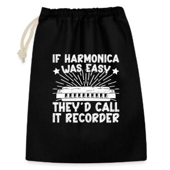 Harmonica musican était facile ils appellent enregistreur - Sac cadeau 30 x 45 cm - noir - Devant