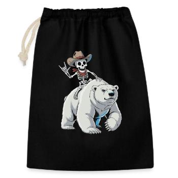 Squelette cow-boy sur ours polaire - Sac cadeau 30 x 45 cm - noir - Devant