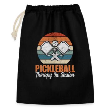 Pickleball Therapy Entraînement rétro de paddleball - Sac cadeau 30 x 45 cm - noir - Devant